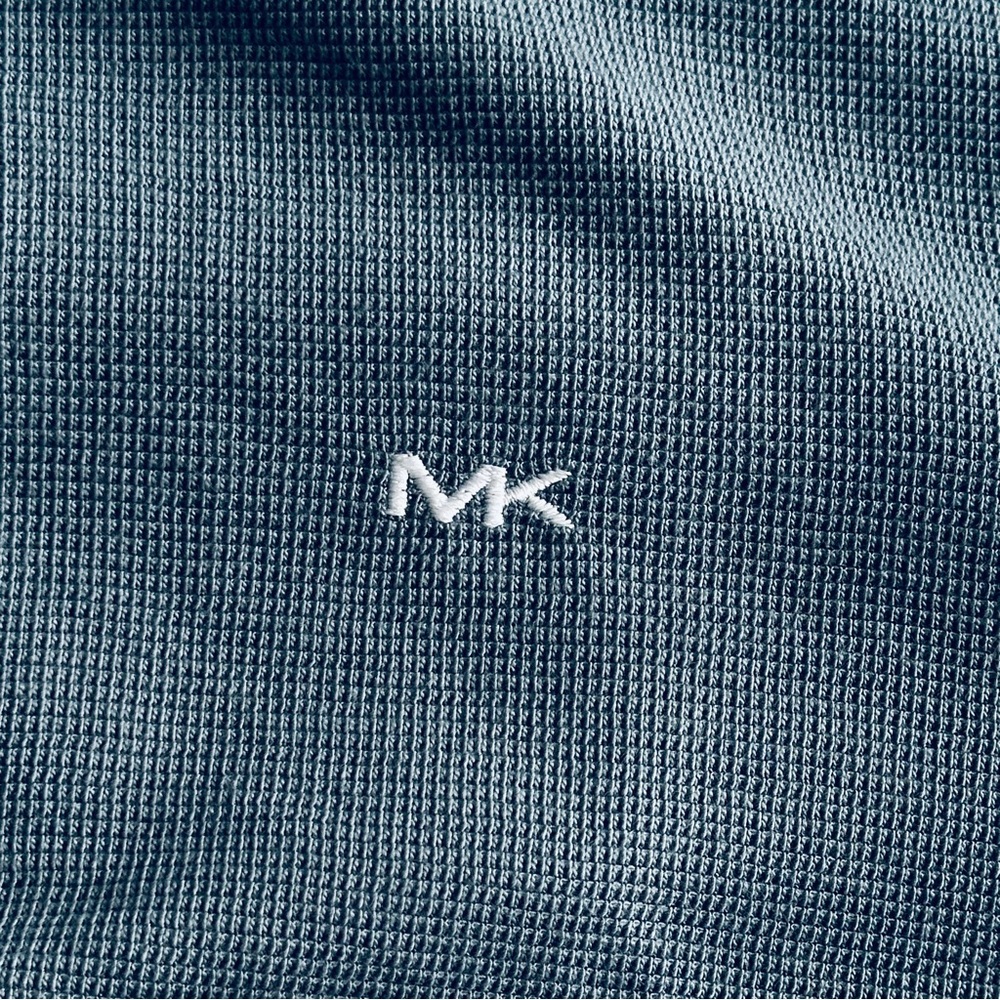 Michael Kors Mens Large Blue Short Sleeve Tipped Collar Polo Shirt NWT - Picture 5 of 10